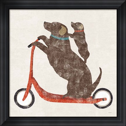 Framed Doxie Ride Working Print