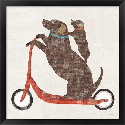 Framed Doxie Ride Working Print