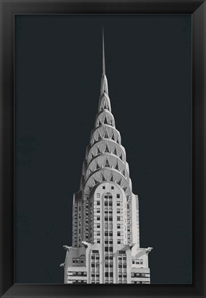 Framed Chrysler Building on Black Print