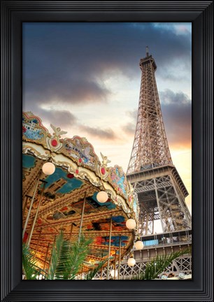 Framed Eiffel Tower and Carousel II Print