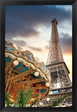 Framed Eiffel Tower and Carousel II Print