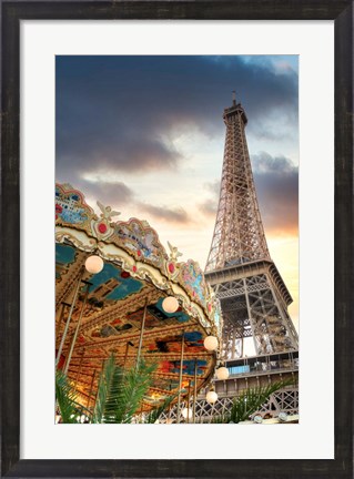 Framed Eiffel Tower and Carousel II Print