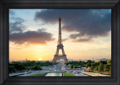 Framed Eiffel Tower Sunset Print