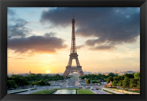 Framed Eiffel Tower Sunset Print