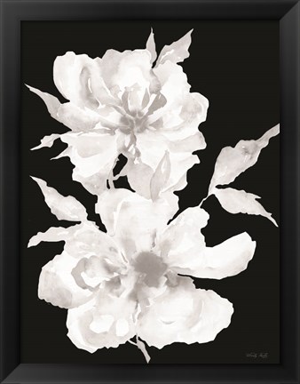 Framed Black &amp; White Flowers I Print