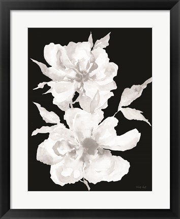Framed Black &amp; White Flowers I Print