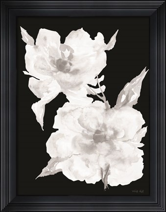 Framed Black &amp; White Flowers II Print