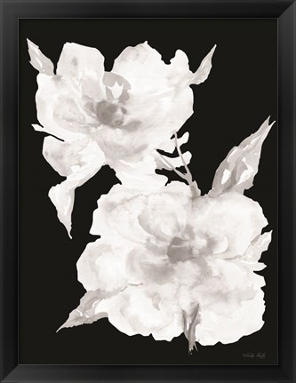 Framed Black &amp; White Flowers II Print