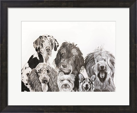 Framed Lots of Dogs Print