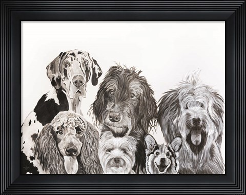 Framed Lots of Dogs Print