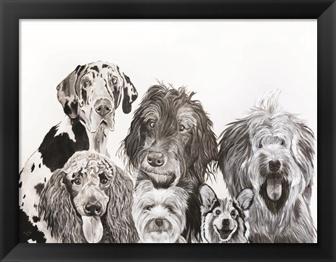 Framed Lots of Dogs Print