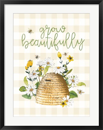 Framed Grow Beautifully Beehive Print