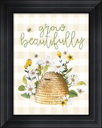 Framed Grow Beautifully Beehive Print