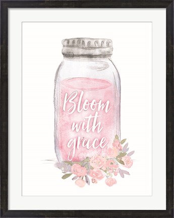Framed Bloom with Grace Jar Print
