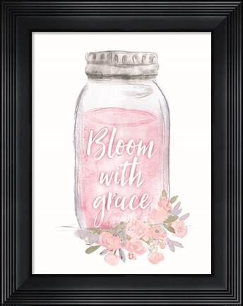 Framed Bloom with Grace Jar Print
