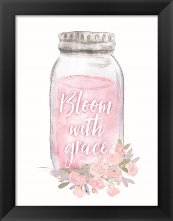 Framed Bloom with Grace Jar Print