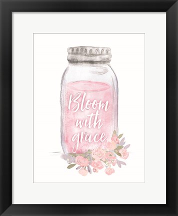 Framed Bloom with Grace Jar Print