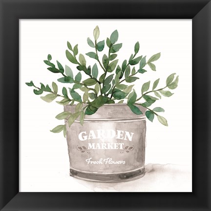 Framed Garden Market Bucket Print