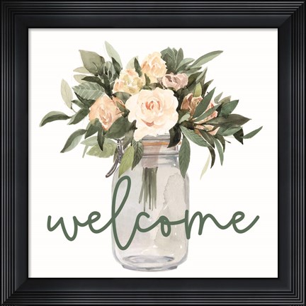 Framed Welcome Flowers Print