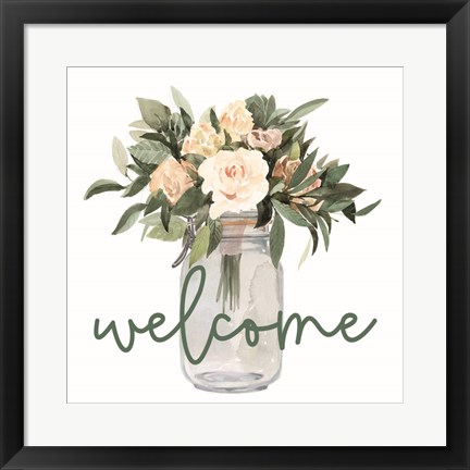 Framed Welcome Flowers Print