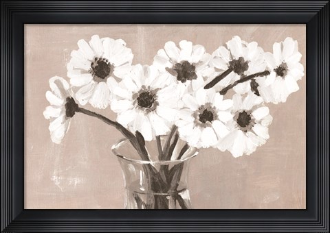 Framed Greige Floral Print