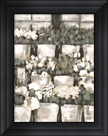 Framed Rows of Flowers Print