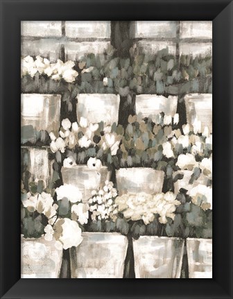 Framed Rows of Flowers Print