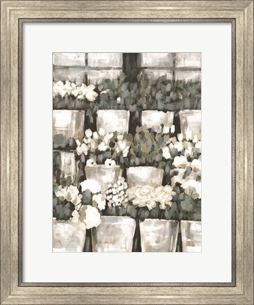Framed Rows of Flowers Print