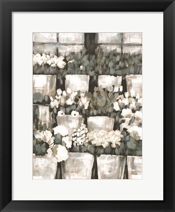 Framed Rows of Flowers Print