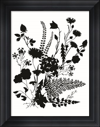 Framed Inked Flowers Print