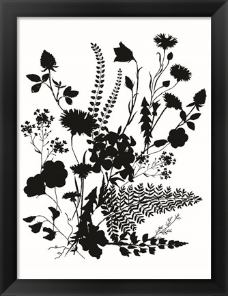 Framed Inked Flowers Print