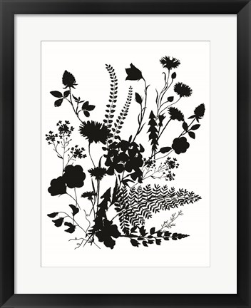 Framed Inked Flowers Print