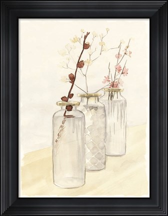 Framed Glass Bottle Row Print