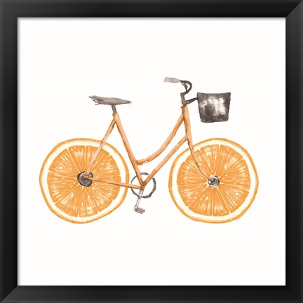 Framed Orange Bike Print