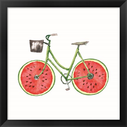 Framed Watermelon Bike Print