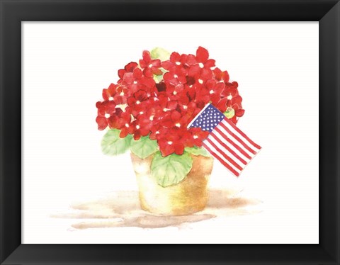 Framed Patriotic Flowers Print