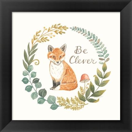 Framed Be Clever Fox Print