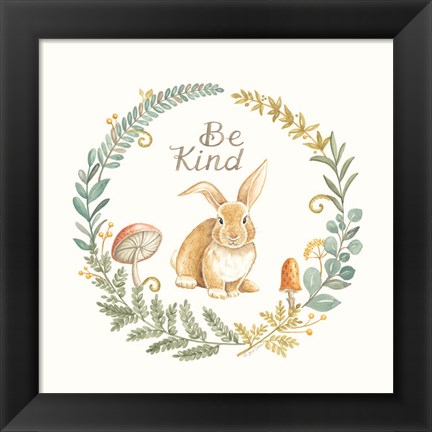 Framed Be Kind Rabbit Print