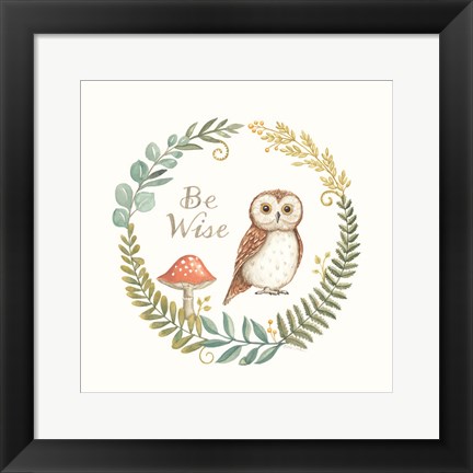 Framed Be Wise Owl Print