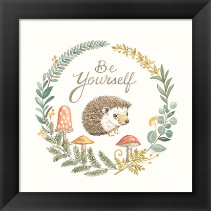 Framed Be Yourself Hedgehog Print