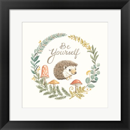 Framed Be Yourself Hedgehog Print