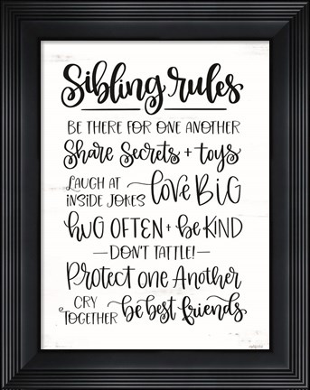 Framed Sibling Rules Print