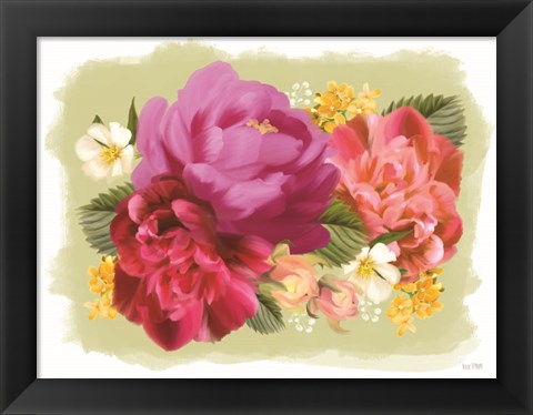 Framed Summer Citrus Floral I Print