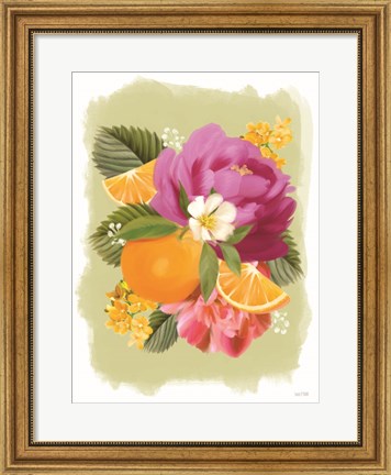 Framed Summer Citrus Floral II Print