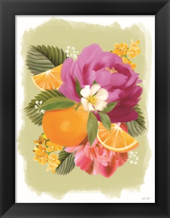 Framed Summer Citrus Floral II Print