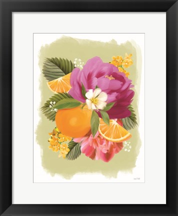 Framed Summer Citrus Floral II Print