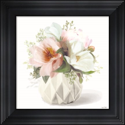 Framed Posies in Pink Print