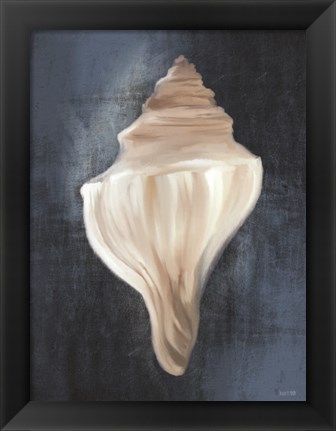 Framed Conch Shell Blues I Print