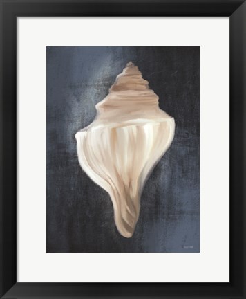 Framed Conch Shell Blues I Print