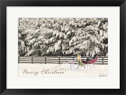 Framed Merry Christmas Sleigh Print